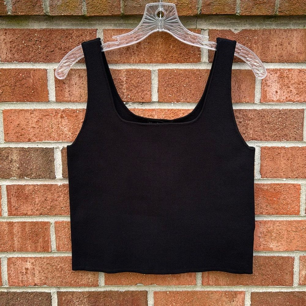 House of Harlow 1960 Black Crop Sweater Tank Sz Small NWT